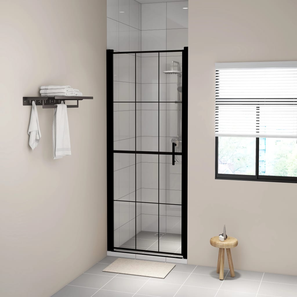 Sprchové dveře tvrzené sklo 91 x 195 cm černé