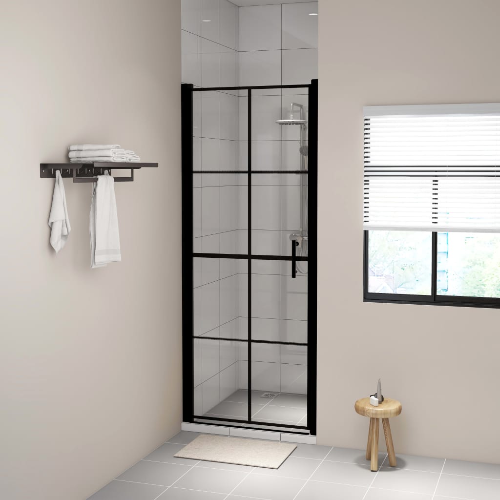 Sprchové dveře tvrzené sklo 91 x 195 cm černé