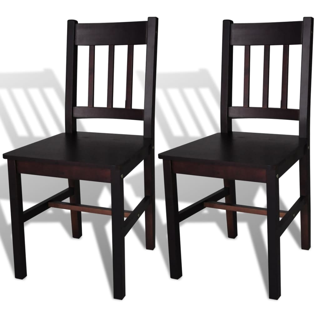 Jídelní židle 2 ks tmavě hnědé borové dřevo