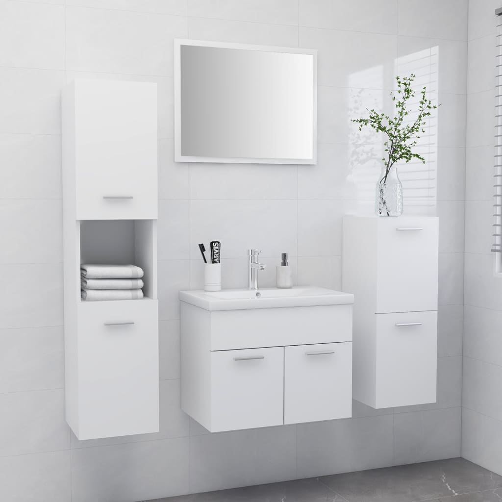 Koupelnová sestava bílá kompozitní dřevo