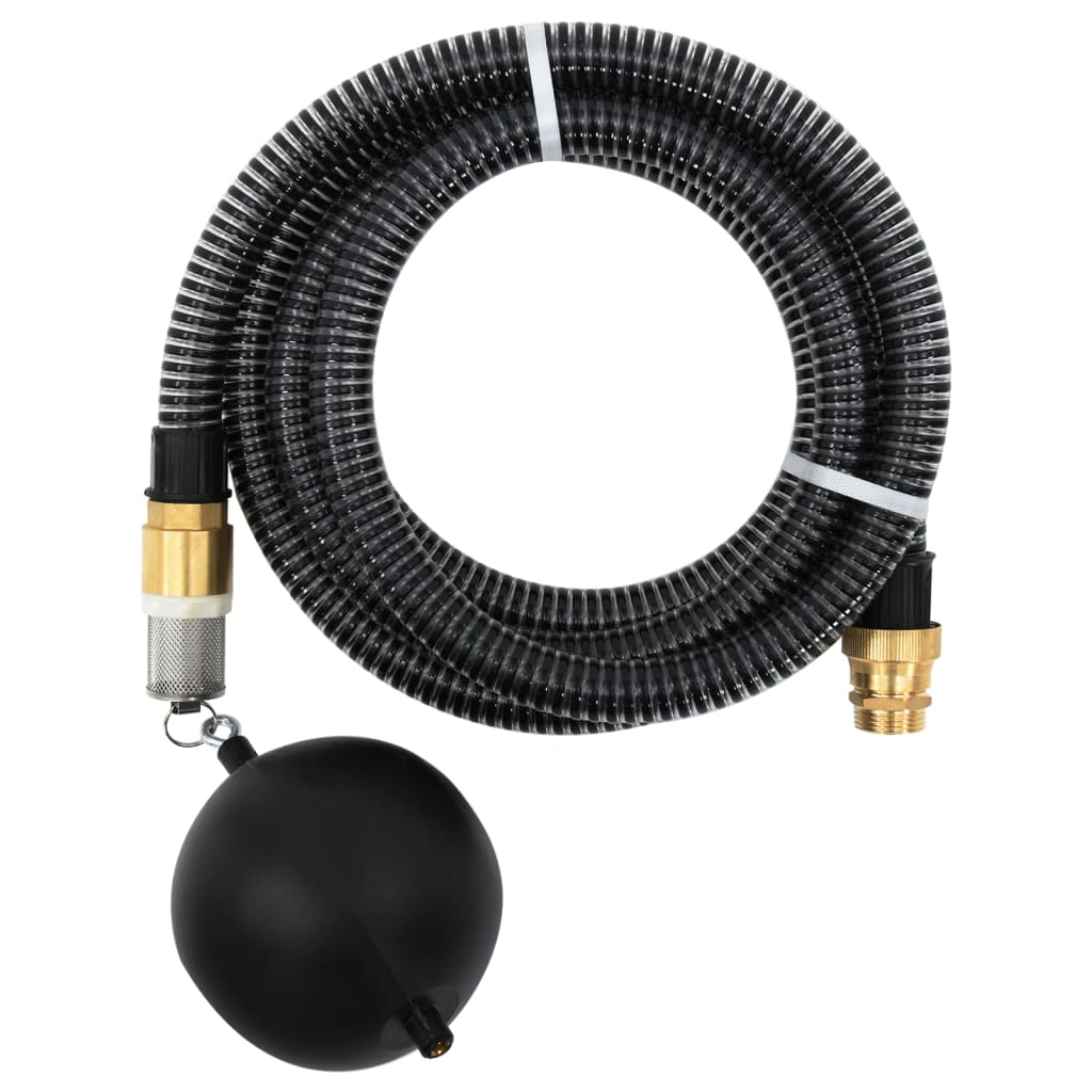 Sací hadice s mosaznými konektory černá 1,1" 5 m PVC