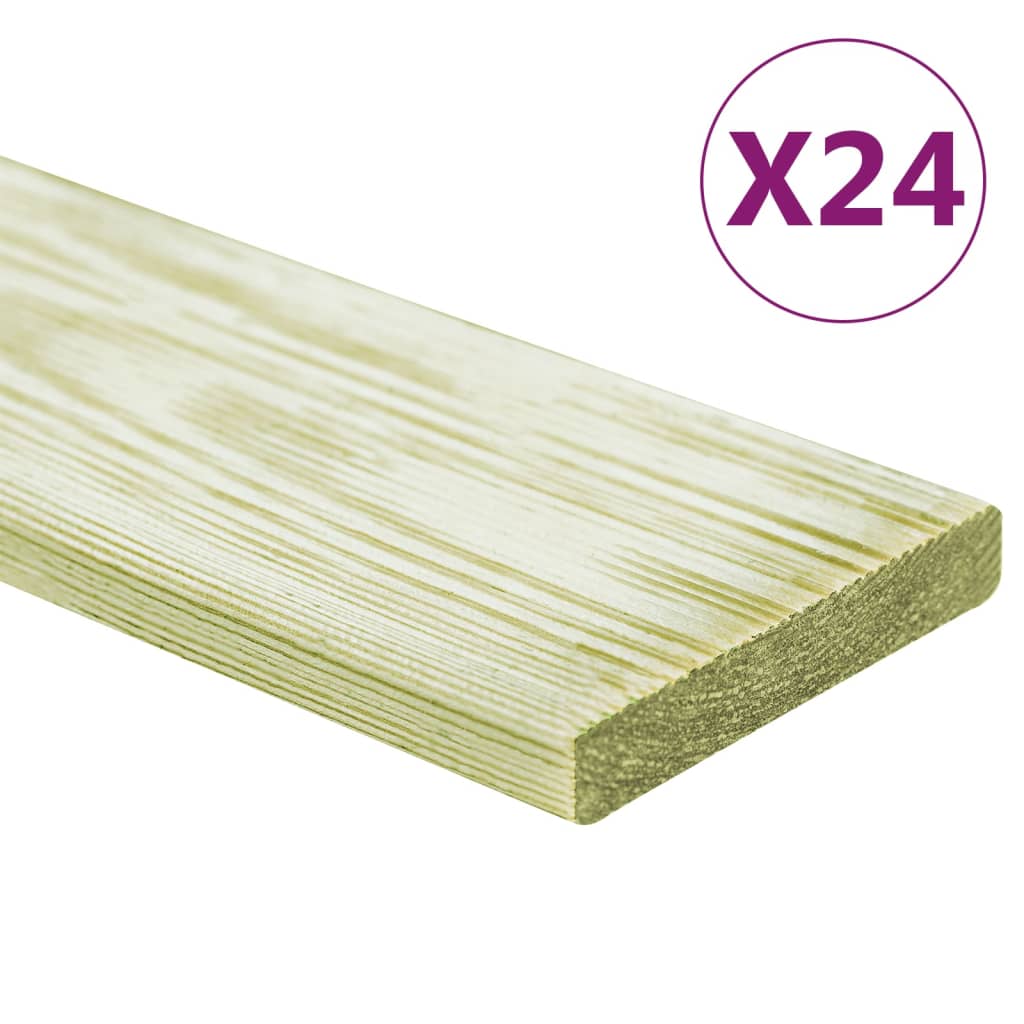 Podlahová prkna 24 ks 2,88 m² 1 m impregnované borové dřevo
