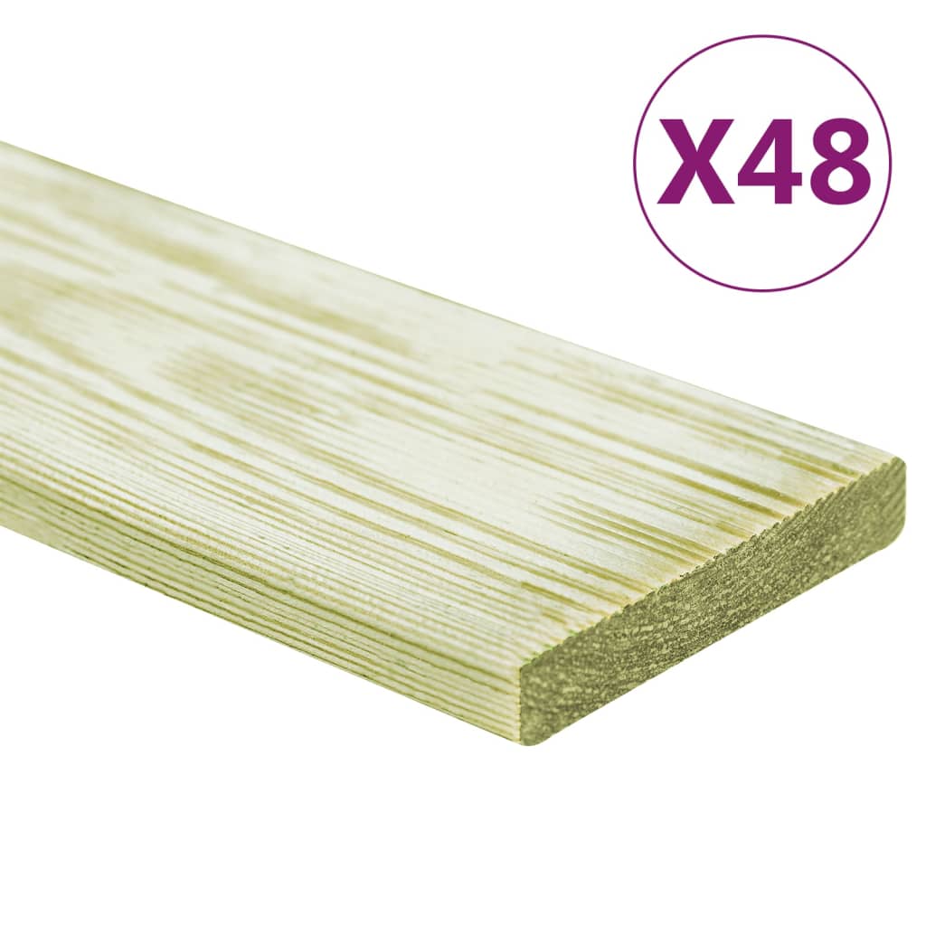 Podlahová prkna 48 ks 5,76 m² 1 m impregnované borové dřevo