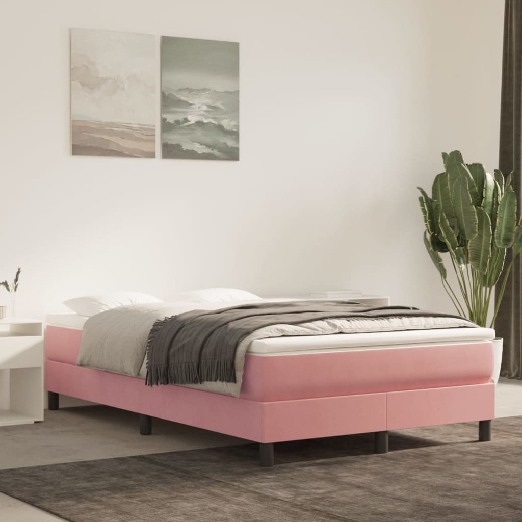 Rám postele růžový 120 x 200 cm samet