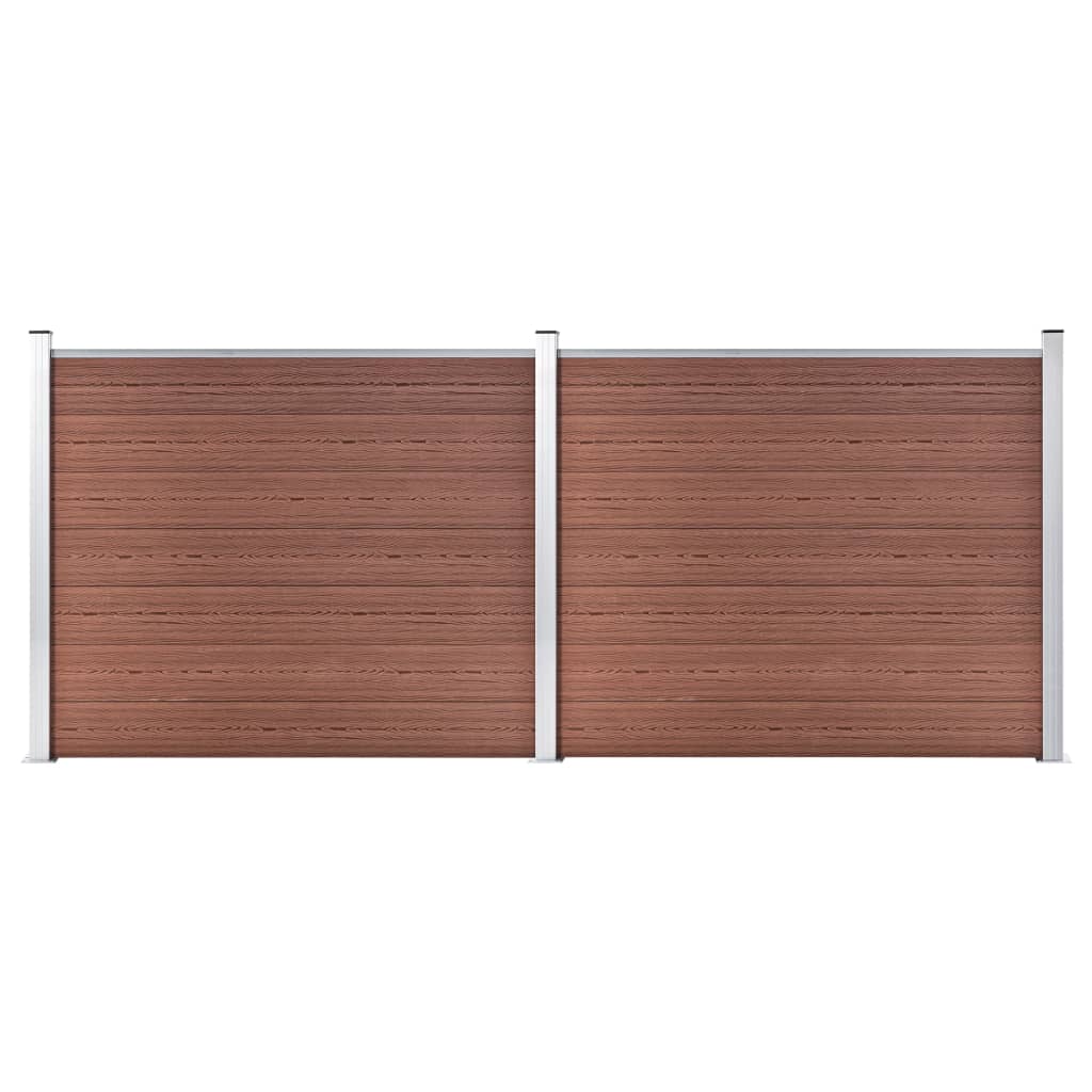 Set plotového dílce WPC 353 x 146 cm hnědý