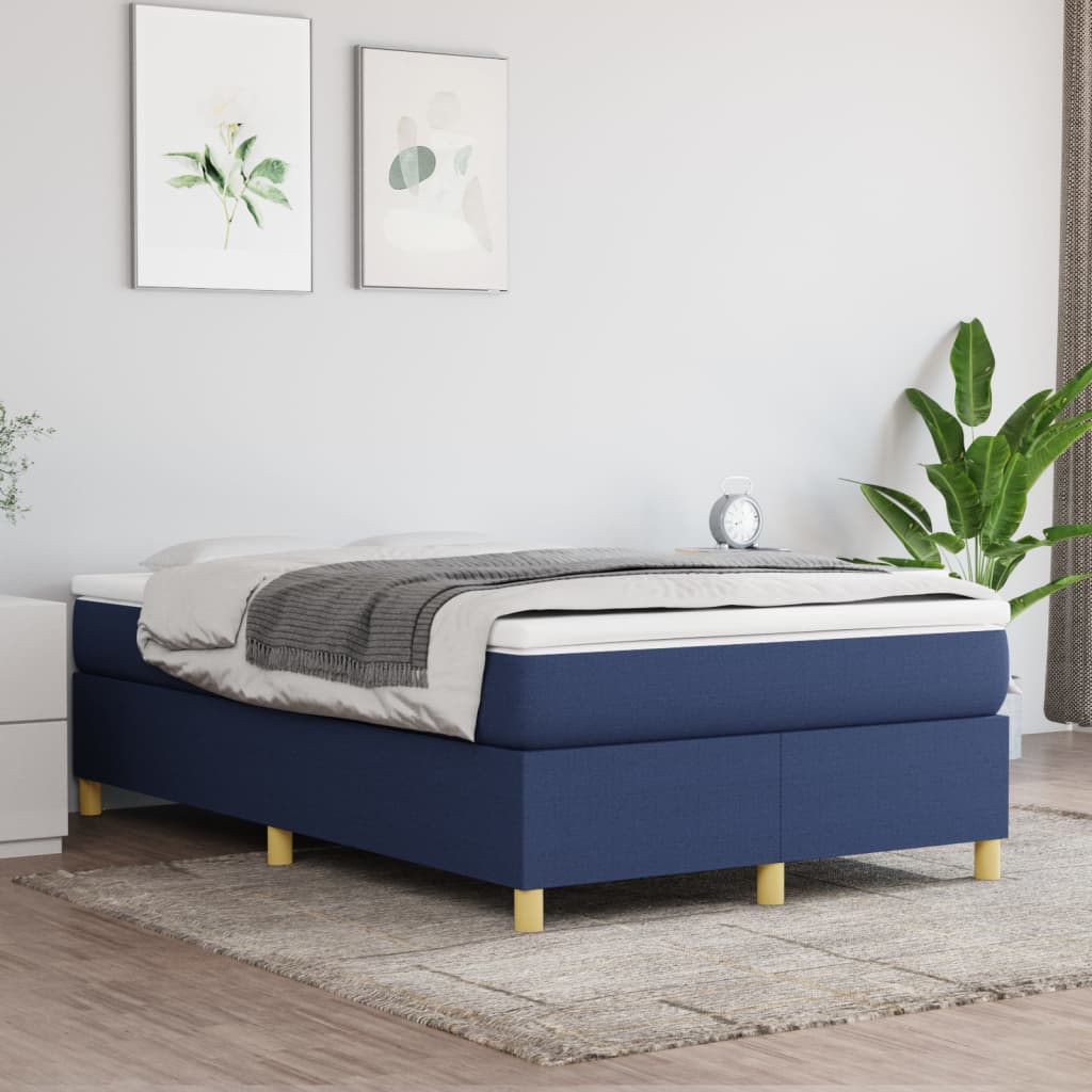 Box spring postel s matrací modrá 120x200 cm textil