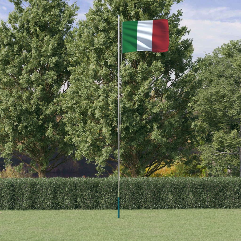 Vlajka Itálie a stožár 6,23 m hliník