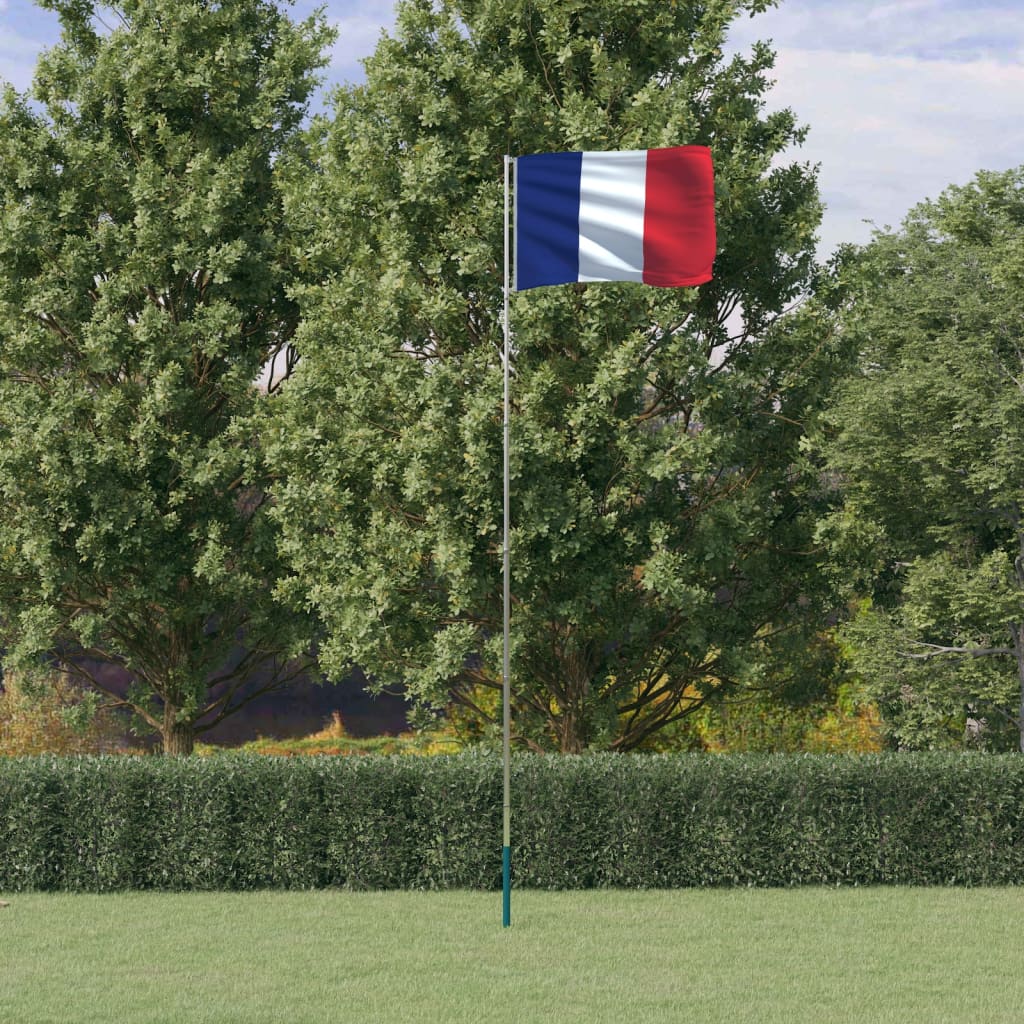 Vlajka Francie a stožár 5,55 m hliník