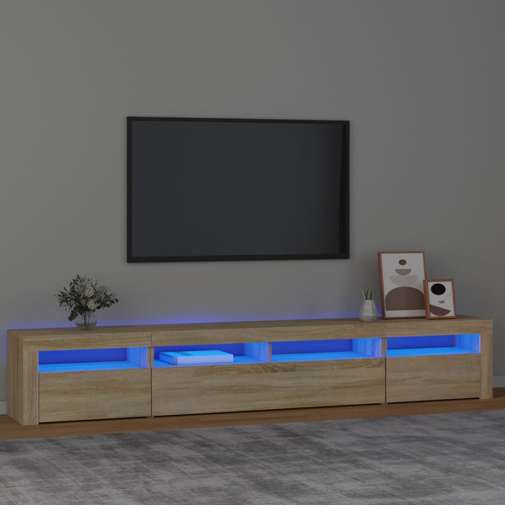 TV skříňka s LED osvětlením dub sonoma 240x35x40 cm