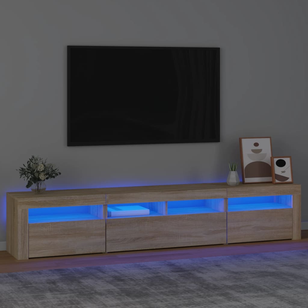 TV skříňka s LED osvětlením dub sonoma 210 x 35 x 40 cm