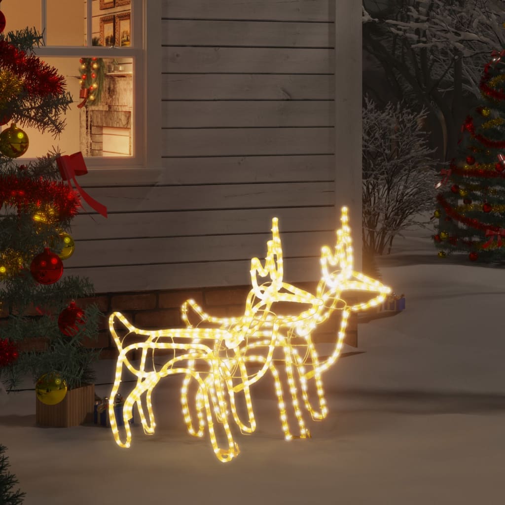 Vánoční sobi 2 ks s teplými bílými LED 60 x 30 x 60 cm