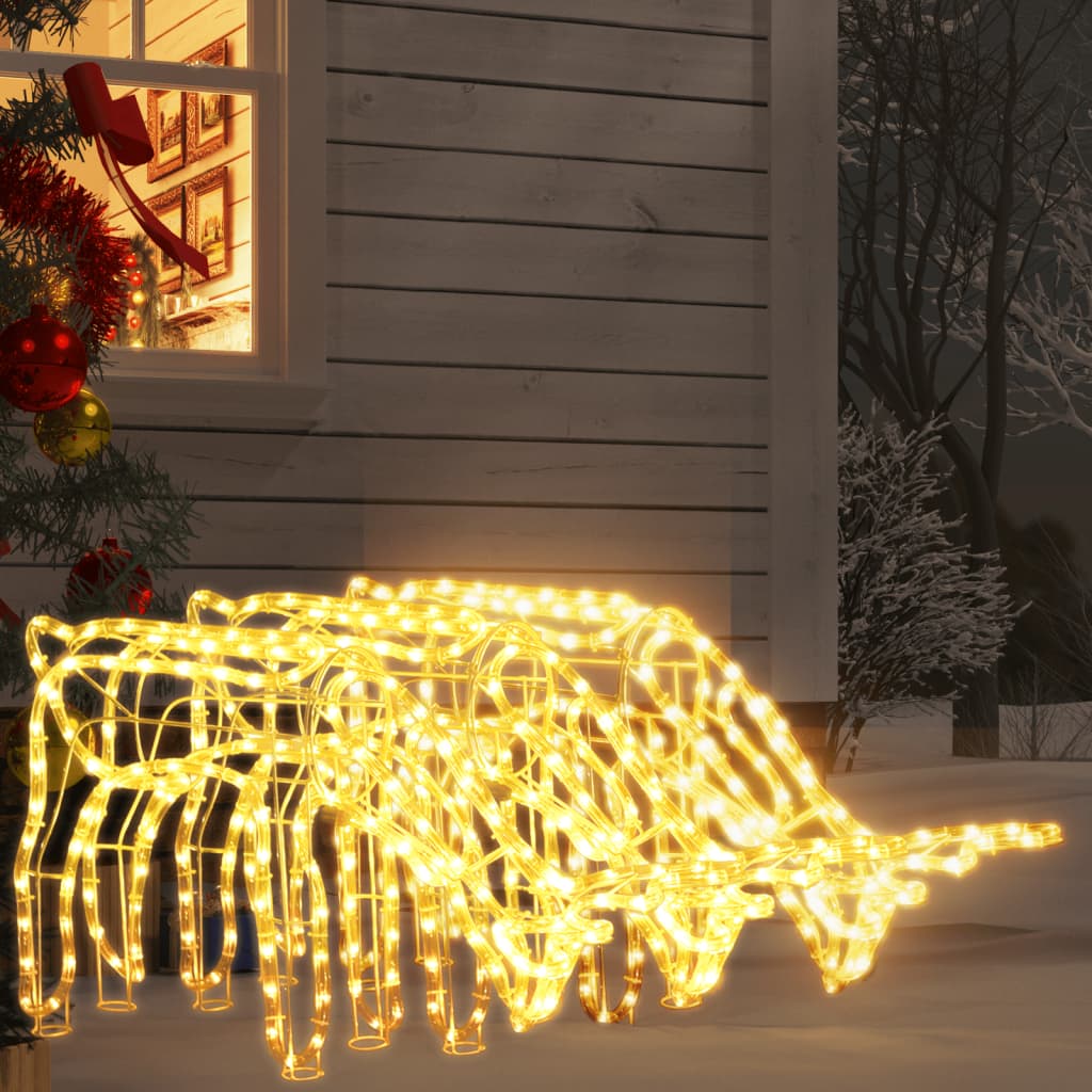 Vánoční sobi 3 ks s teplými bílými LED 73 x 31 x 45 cm