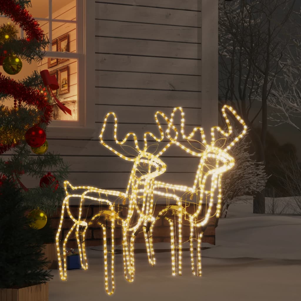 Vánoční sobi s pohyblivými hlavami 2 ks teplé bílé LED