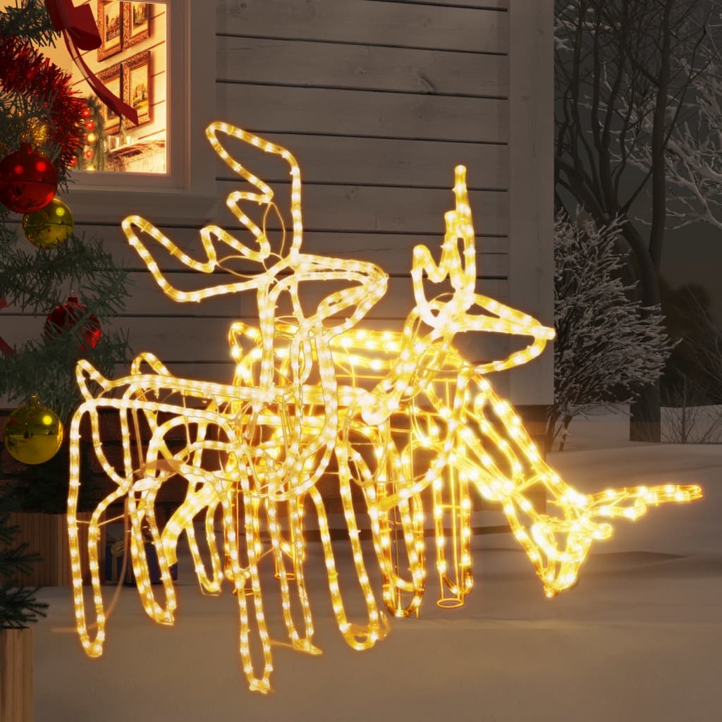 3dílná sada vánočních sobů s teplými bílými LED