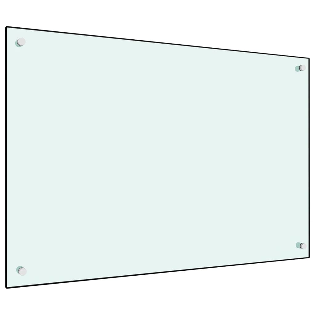 Kuchyňský panel bílý 90 x 60 cm tvrzené sklo