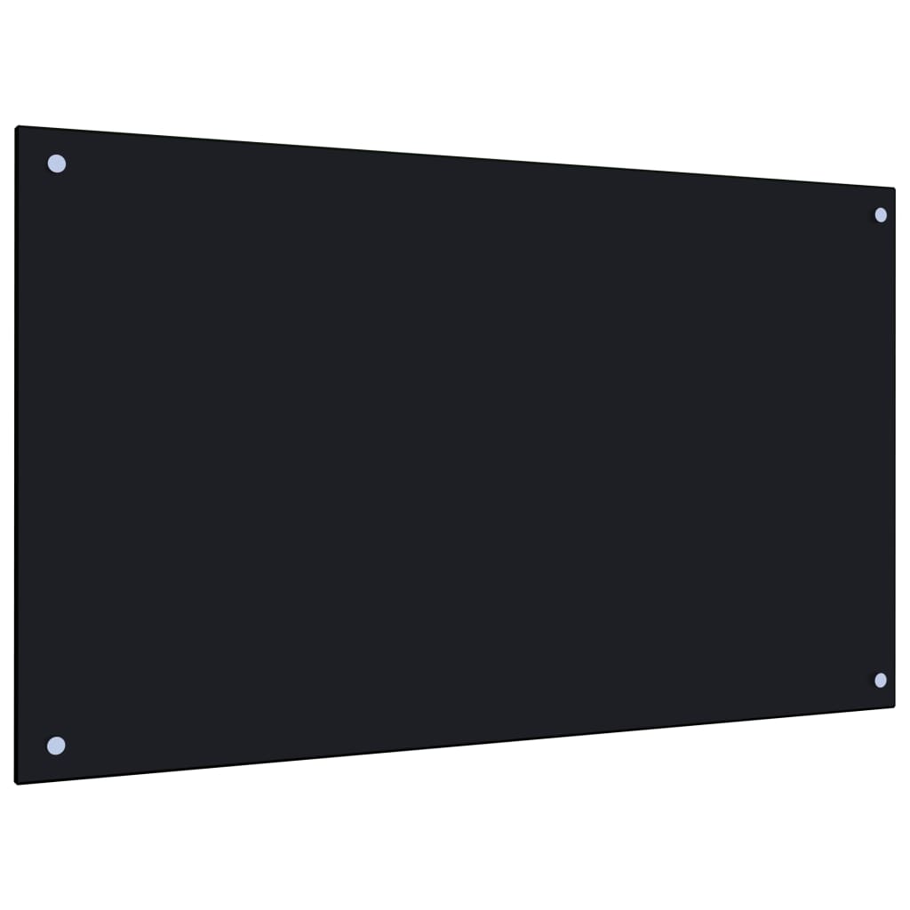 Kuchyňský panel černý 100 x 60 cm tvrzené sklo