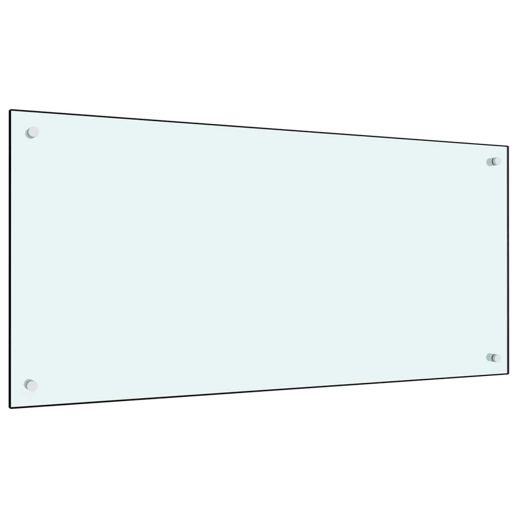 Kuchyňský panel bílý 100 x 50 cm tvrzené sklo