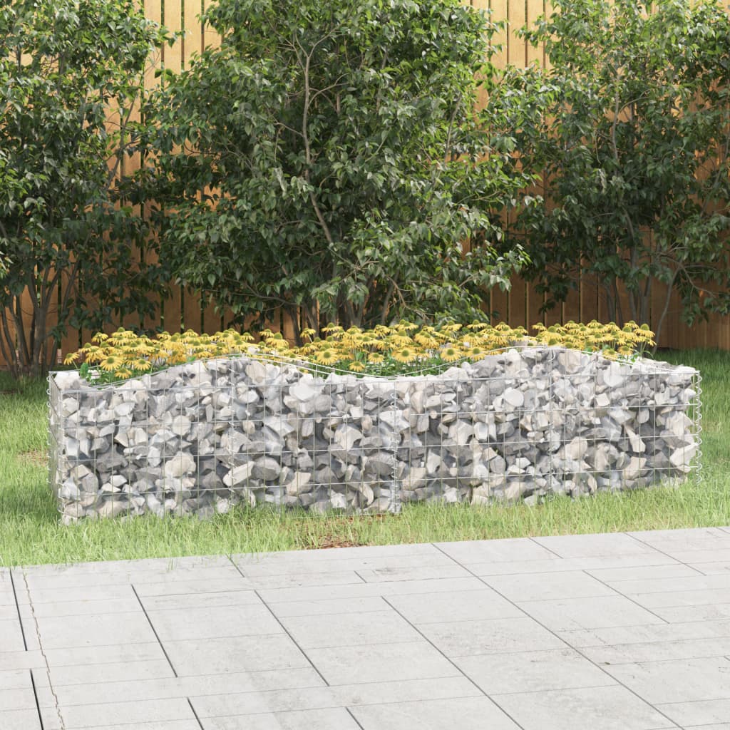 Klenutý gabion vyvýšený záhon 200x50x50 cm pozinkované železo