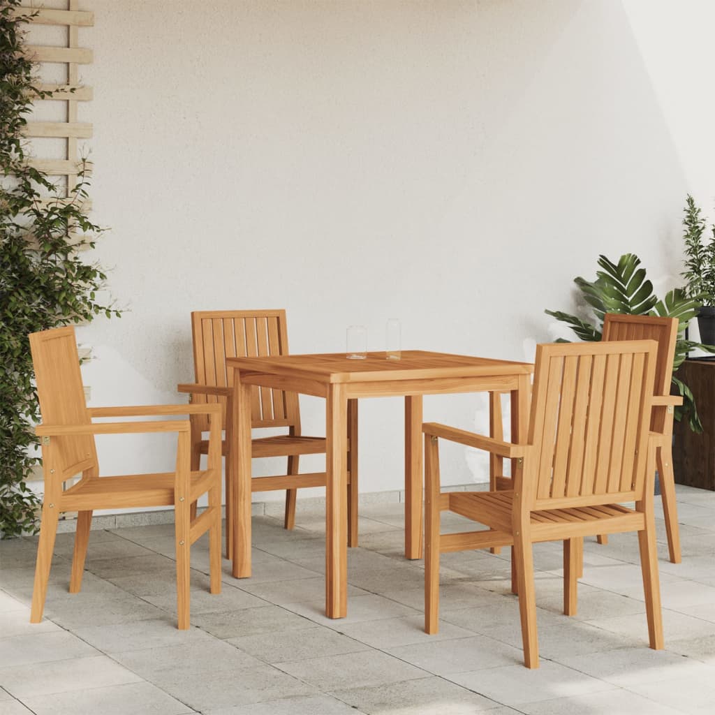 Stohovatelné zahradní židle 4 ks 56,5x57,5x91 cm masivní teak
