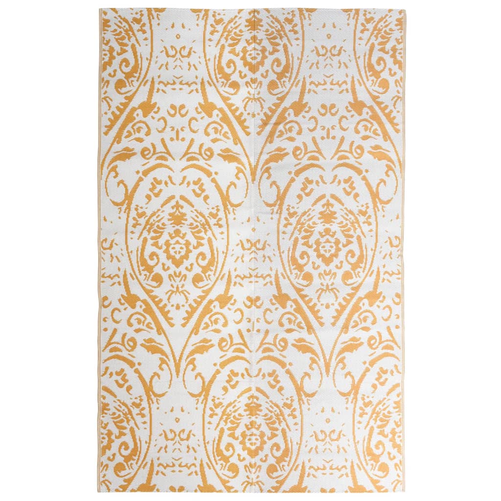 Venkovní koberec oranžový a bílý 190 x 290 cm PP