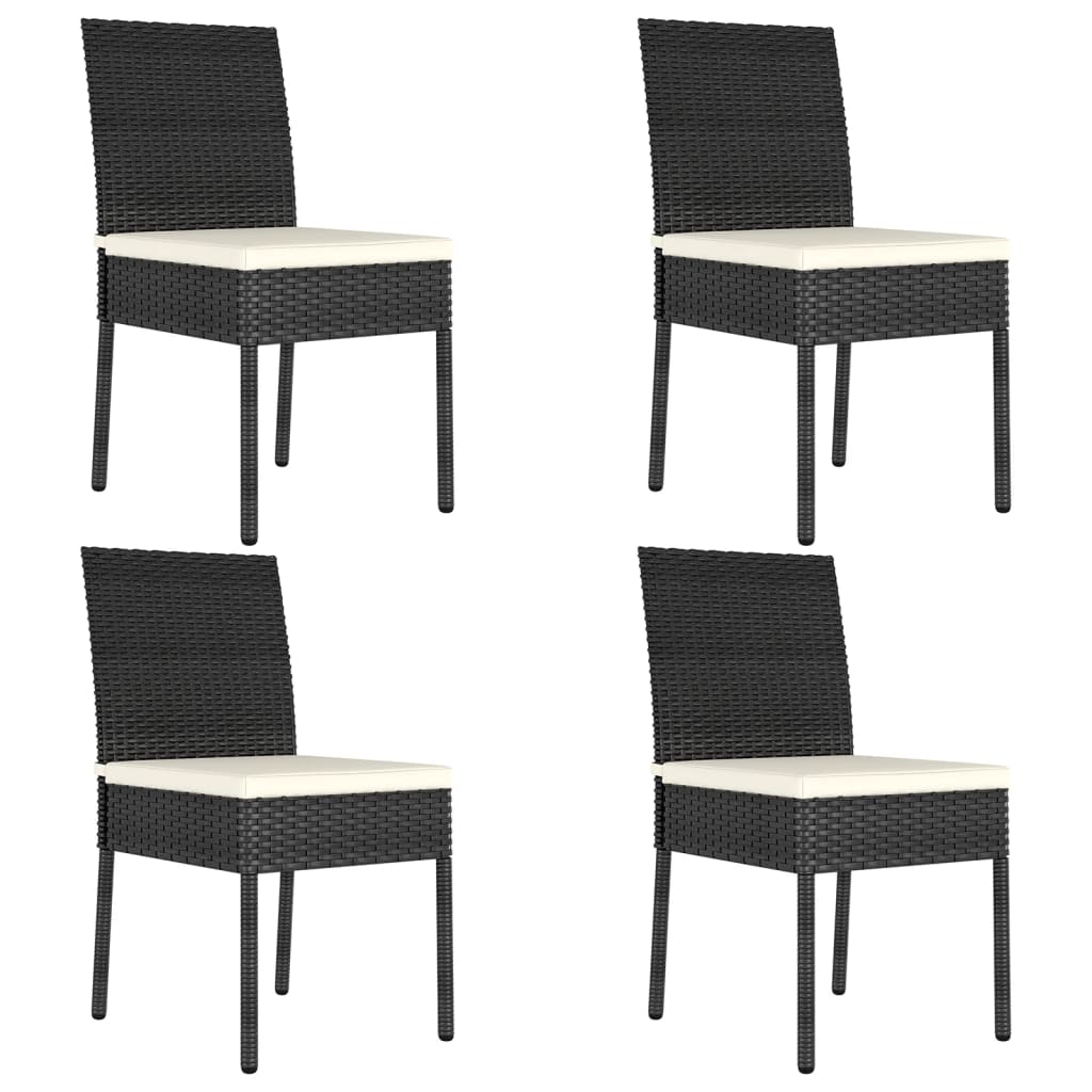 Zahradní jídelní židle 4 ks polyratan černé