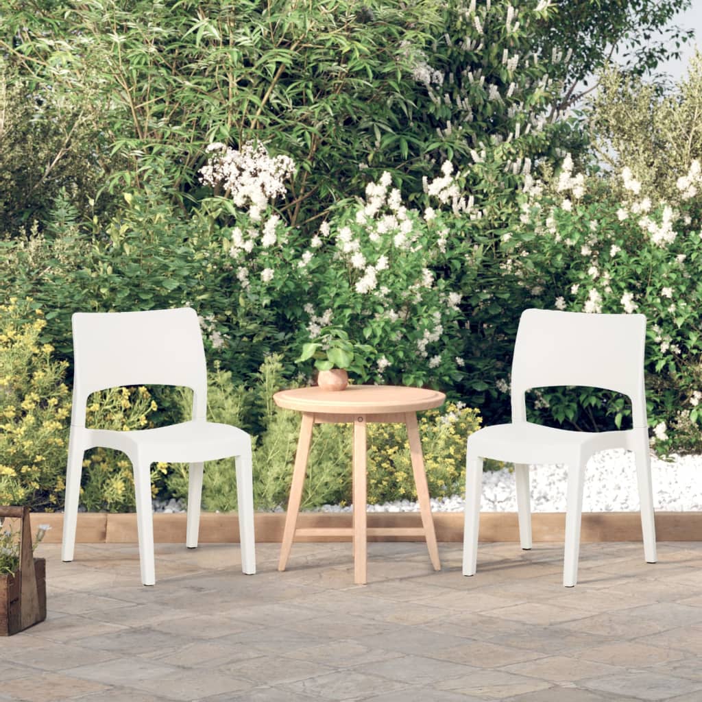 Zahradní židle 2 ks bílé polypropylen