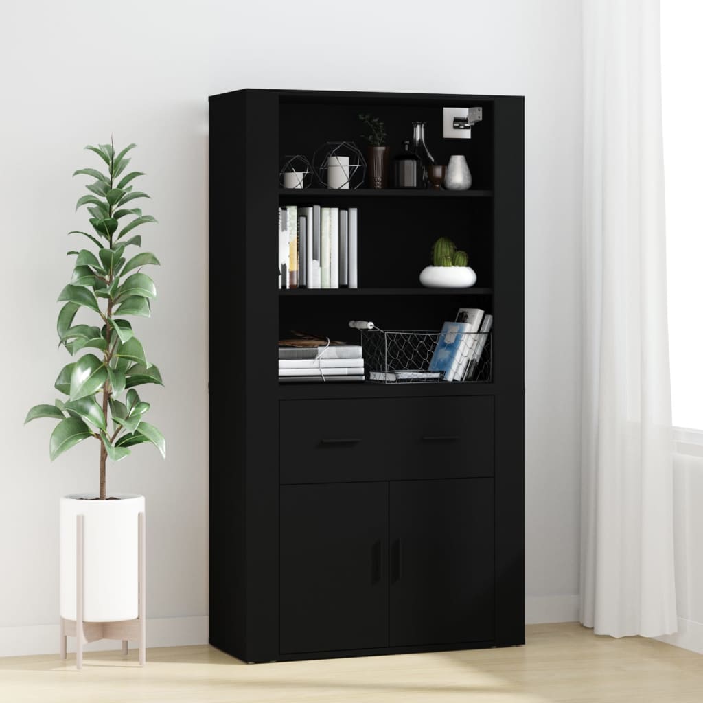 Skříň highboard černá kompozitní dřevo