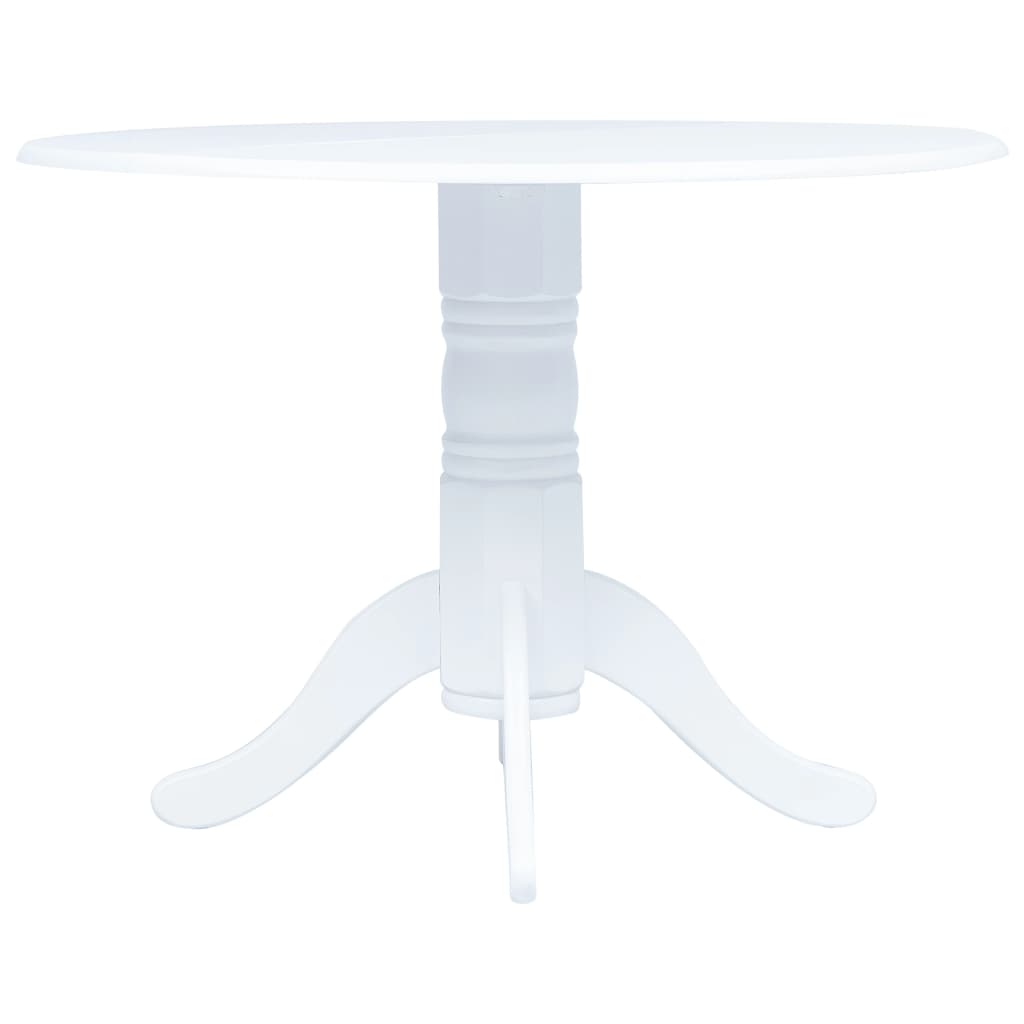 Jídelní stůl bílý 106 cm masivní kaučukovník