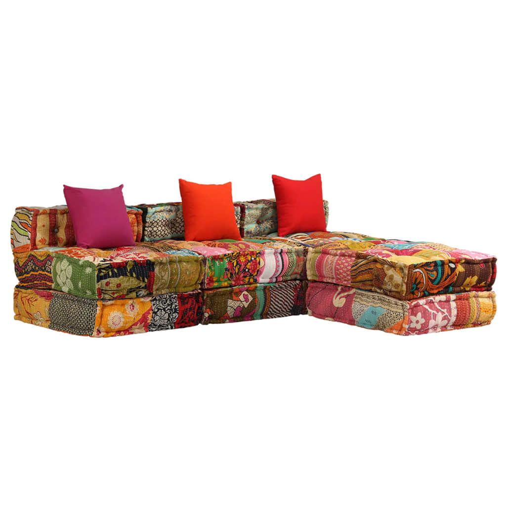 3místný modulární pouf patchwork textil