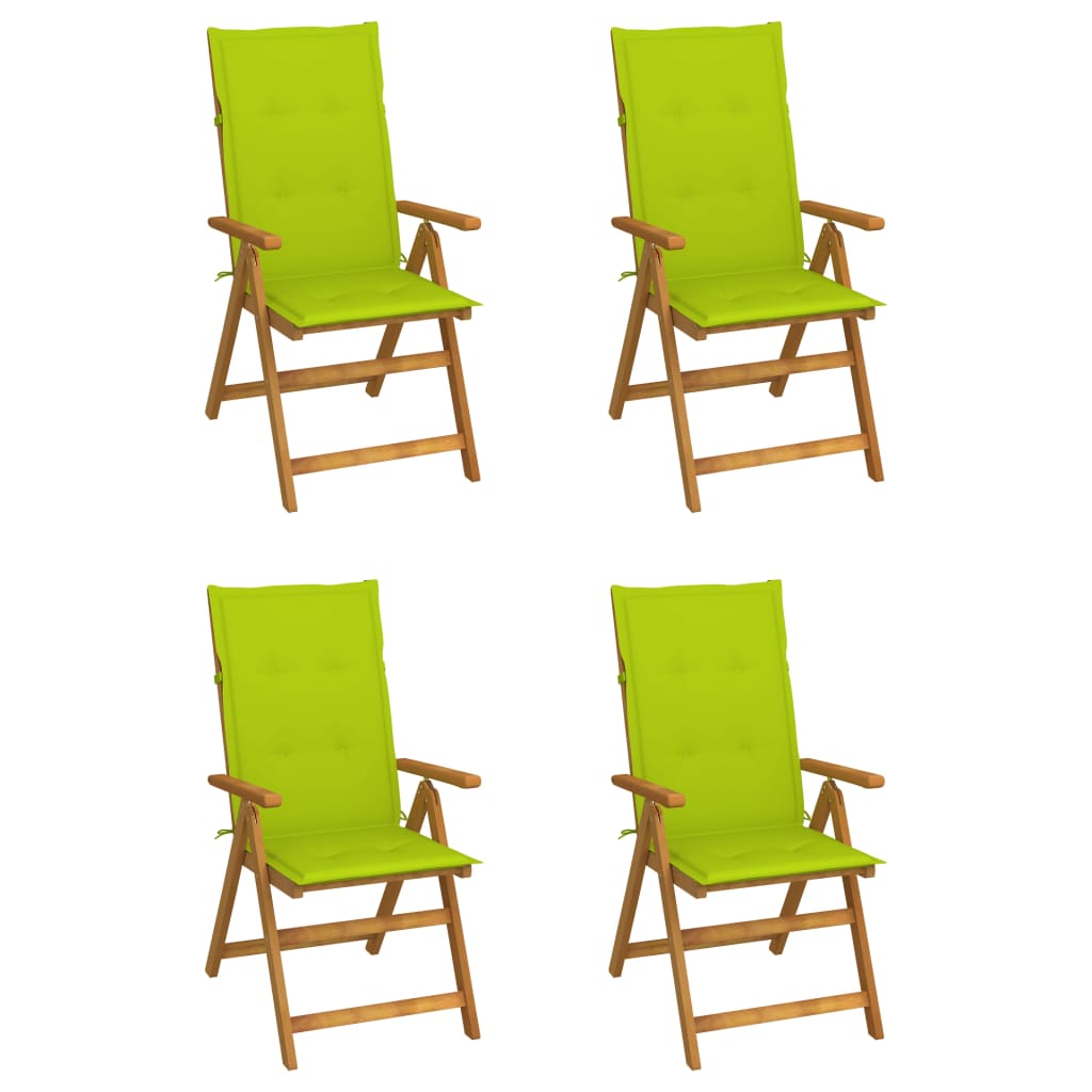 Zahradní polohovací židle s poduškami 4 ks masivní akácie