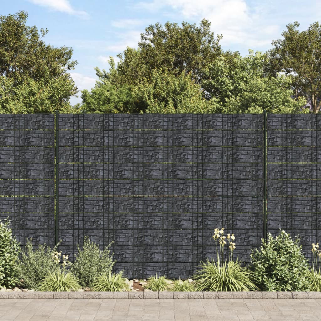 Stínící plotové fólie 4 ks PVC 35 x 0,19 m šedé