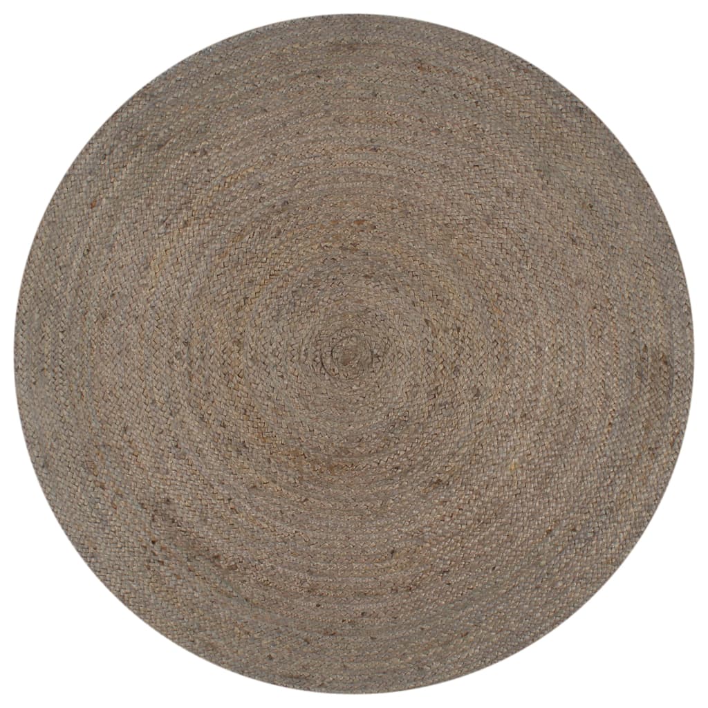 Ručně vyrobený koberec z juty kulatý 120 cm šedý