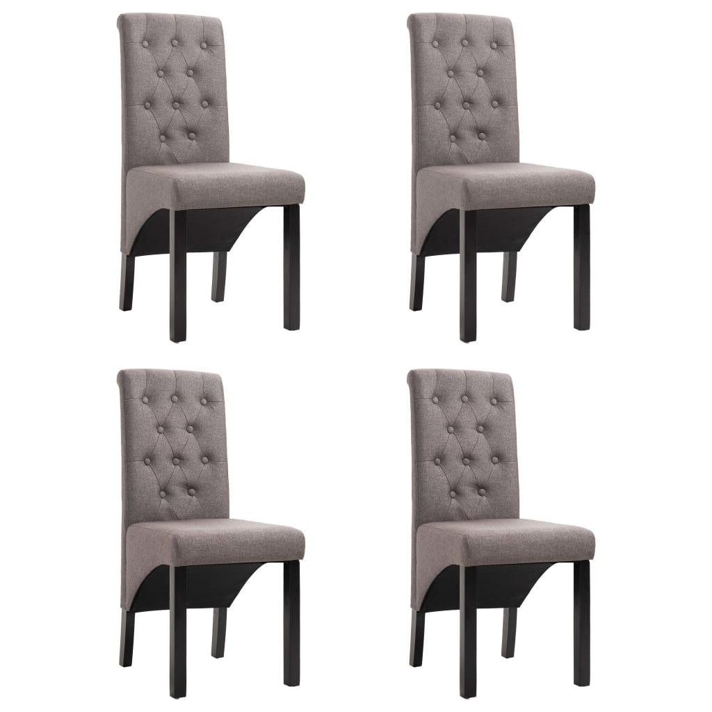 Jídelní židle 4 ks taupe textil