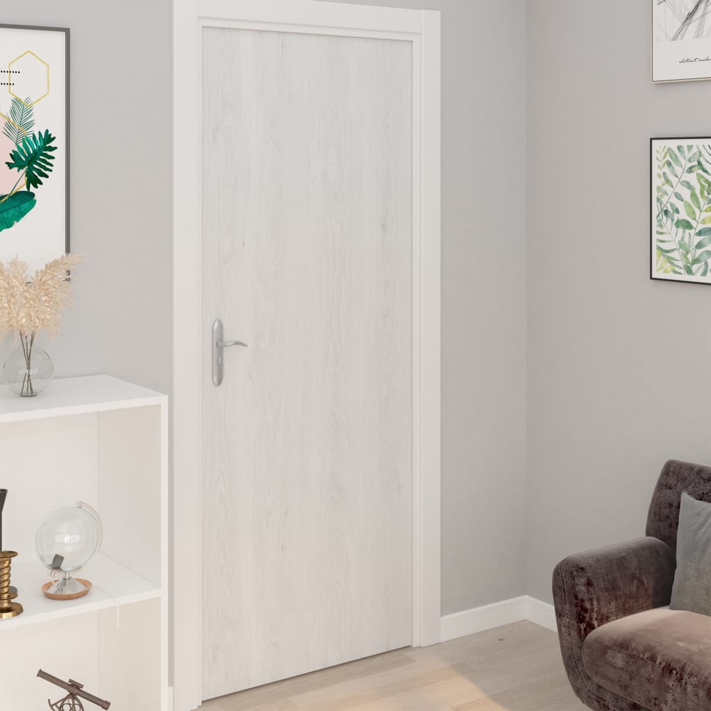 Samolepící tapety na dveře 4 ks bílé dřevo 210 x 90 cm PVC