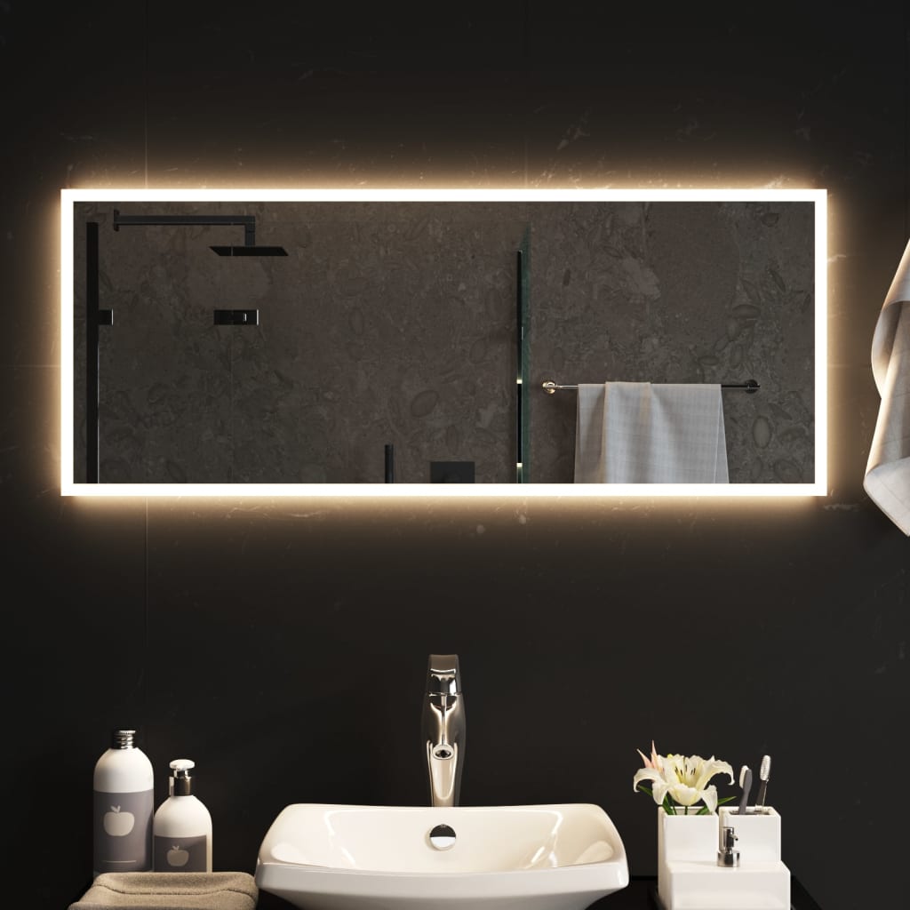 Koupelnové zrcadlo s LED osvětlením 100x40 cm