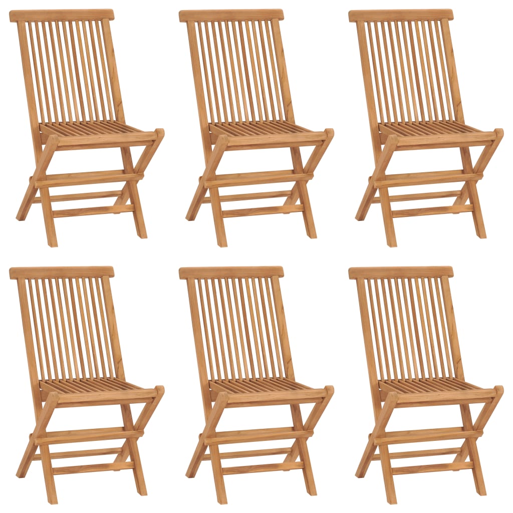 Skládací zahradní židle 6 ks masivní teakové dřevo