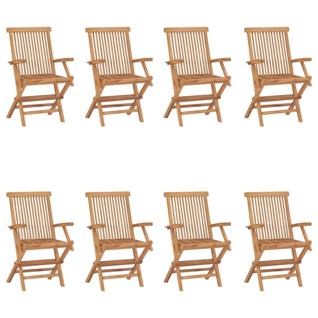 Skládací zahradní židle 8 ks masivní teakové dřevo