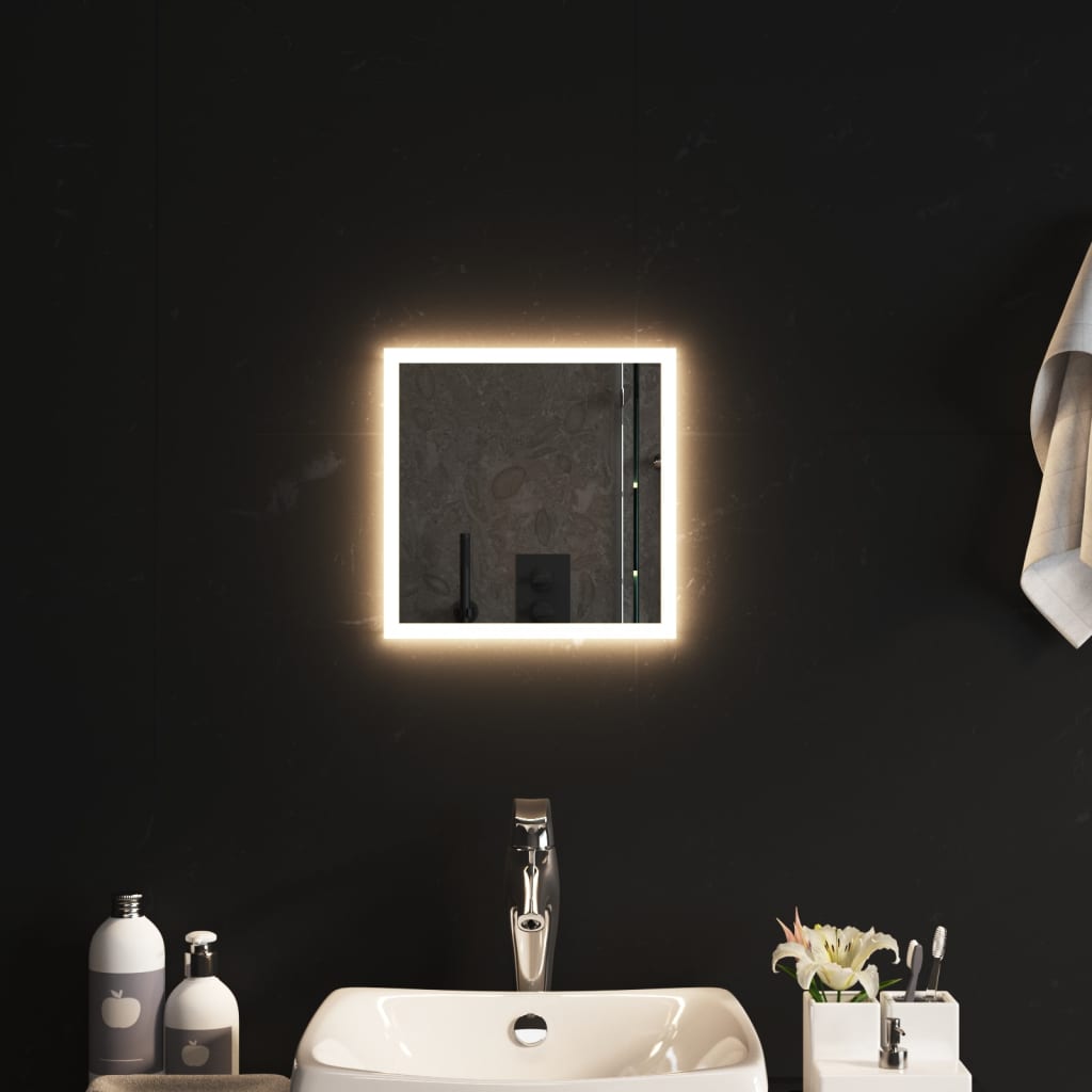 Koupelnové zrcadlo s LED osvětlením 30x30 cm