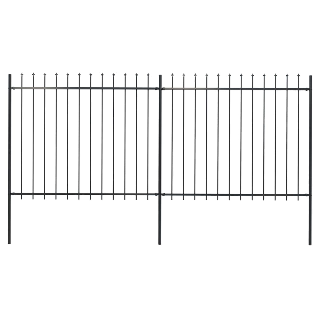 Zahradní plot s hroty ocel 3,4 x 1,5 m černý