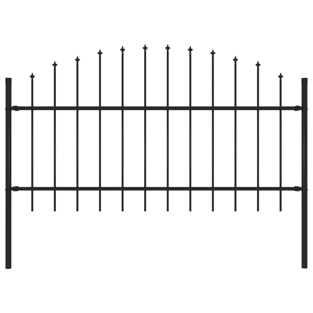 Zahradní plot s hroty ocel (1–1,25) x 1,7 m černý