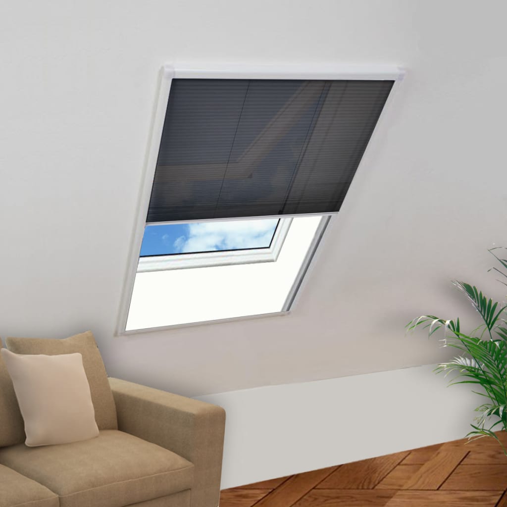 Plisovaná okenní síť proti hmyzu, hliník, 60x80 cm