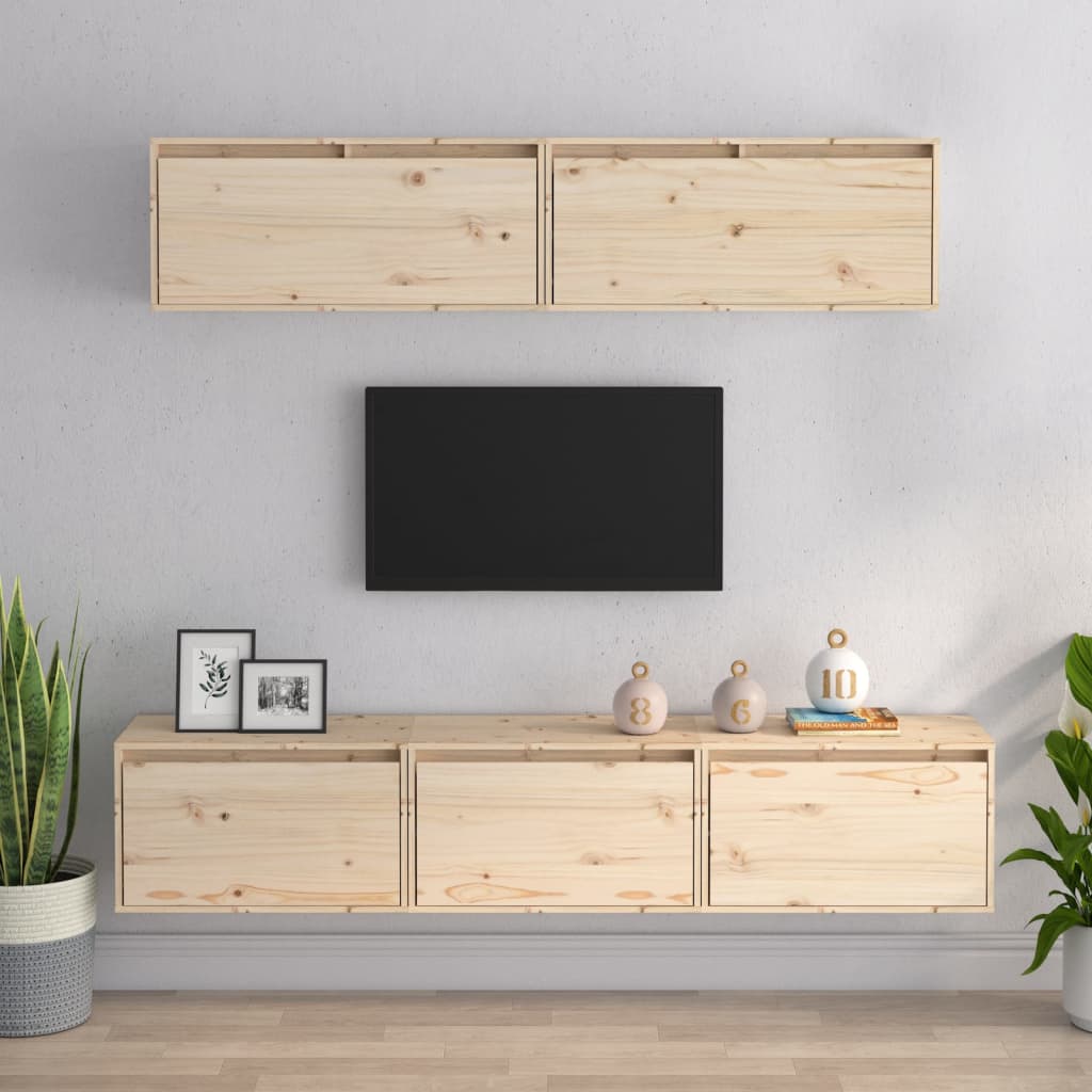 TV skříňky 5 ks masivní borové dřevo