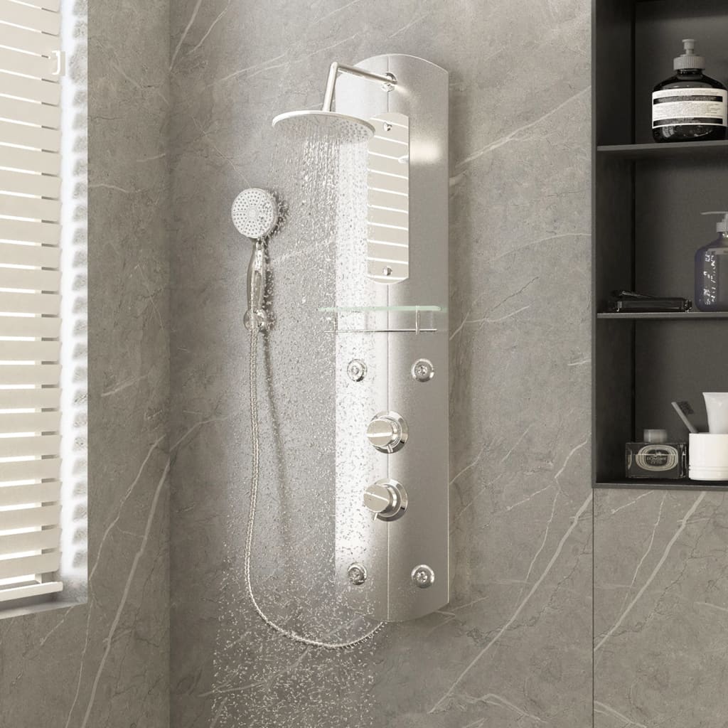 Sprchový panel 25 x 43 x 110 cm stříbrný