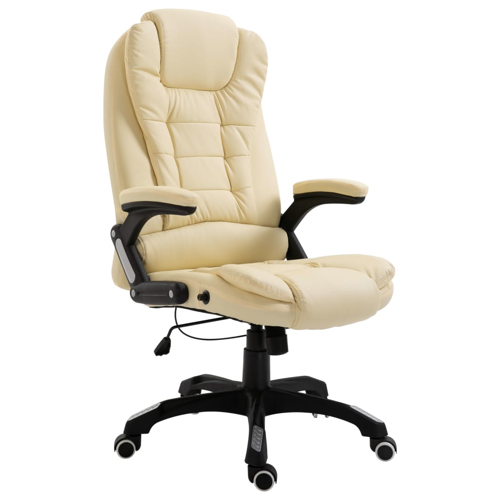 Kancelářská židle krémová pravá kůže