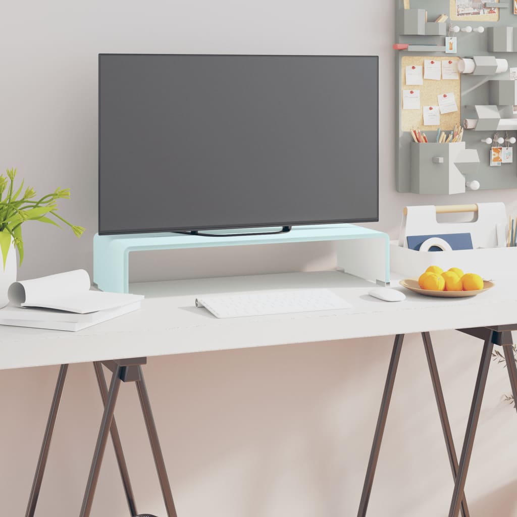 TV stolek / podstavec na monitor sklo zelený 60 x 25 x 11 cm