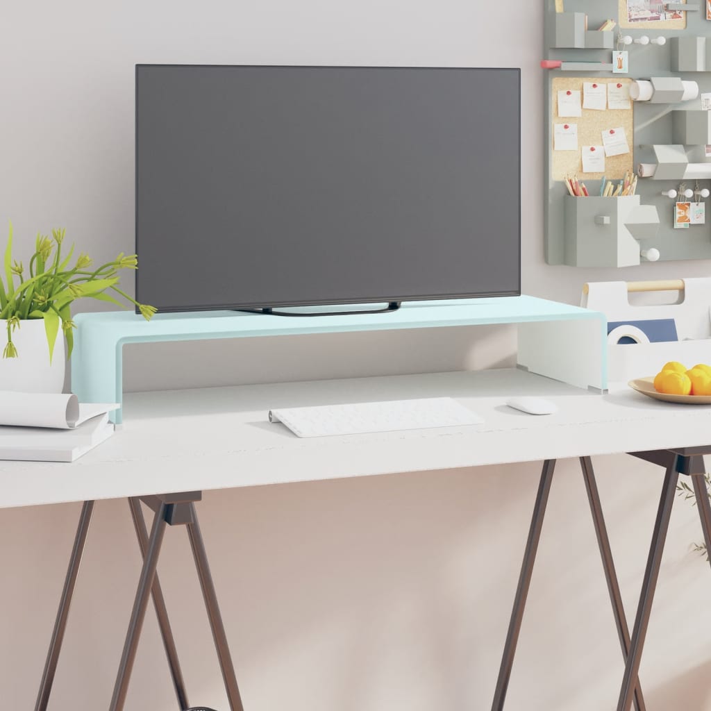TV stolek / podstavec na monitor sklo zelený 80 x 30 x 13 cm