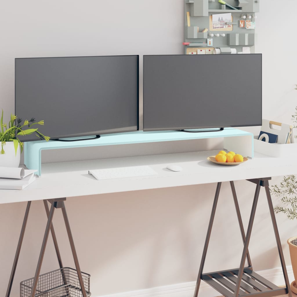 TV stolek / podstavec na monitor sklo zelený 110 x 30 x 13 cm