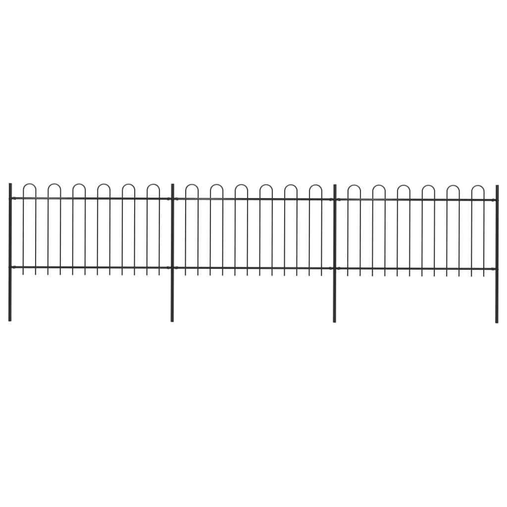 Zahradní plot s hroty ocelový 5,1 x 1 m černý