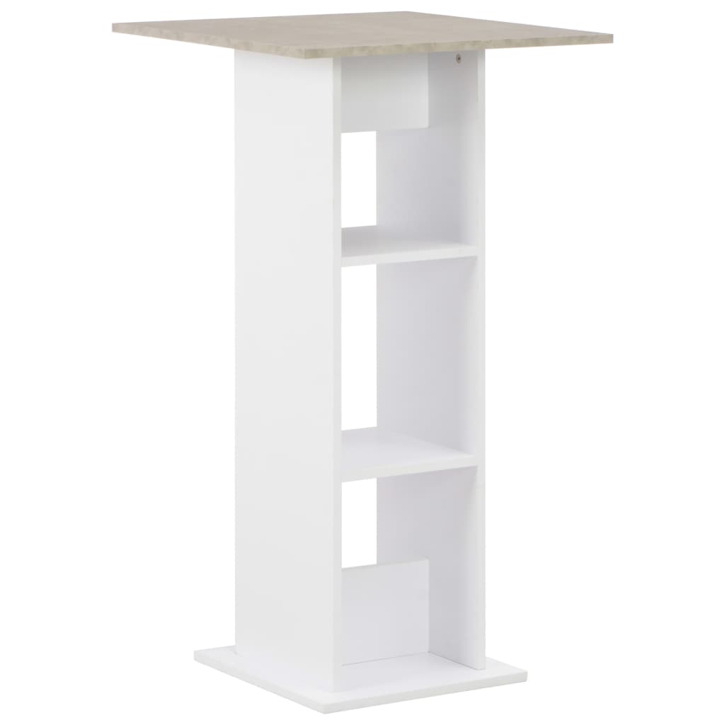 Barový stůl bílý a betonový 60 x 60 x 110 cm