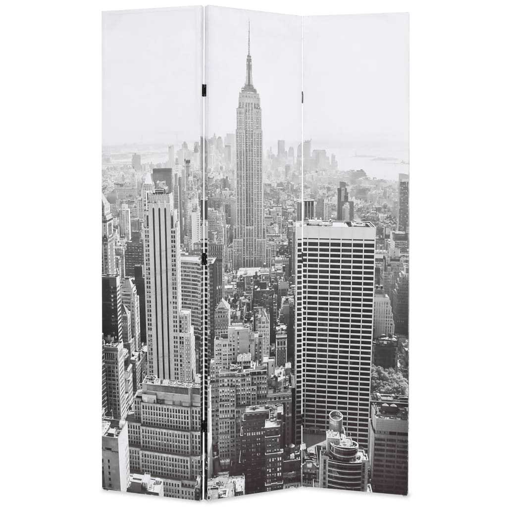 Skládací paraván 120 x 170 cm New York by Day černobílý